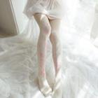 Flower Tights Milky White - One Size