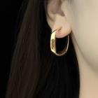 Twisted Stainless Steel Open Hoop Earring 1 Pair - Gold - One Size