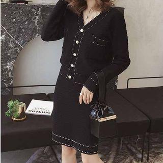 Set: Long Sleeve Cardigan + Skirt
