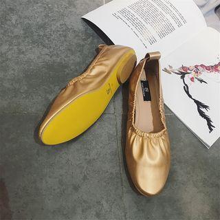 Faux Leather Ballerina Flats