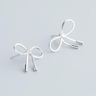 925 Sterling Silver Bow Earring S925 - As Shown In Figure - One Size