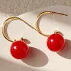 Bead Alloy Dangle Earring 1 Pair - A773 - Red - One Size