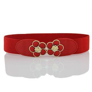Elastic Flower Buckle Belt