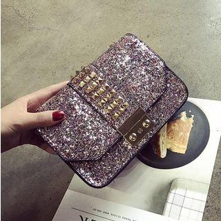 Studded Sequined Chain Strap Crossbody Bag