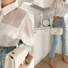 Transparent Chiffon-panel Shirt