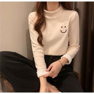 Mock Neck Printed T-shirt