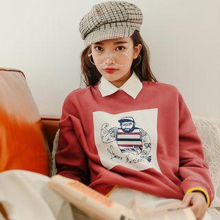 Printed Sweatshirt Brick Red - One Size