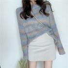 Colorblock Knit Sweater / Mini Skirt