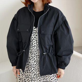 Balloon-sleeve Short Parka