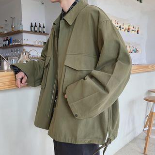Plain Collared Zip Jacket