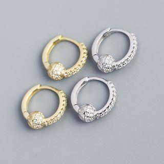 Rhinestone Ball Hoop Earring