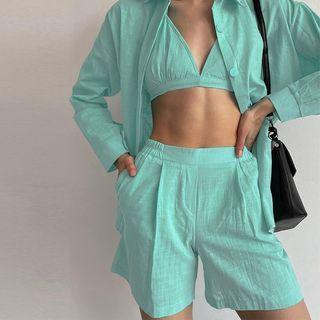 Set: Bralette + Shorts + Shirt