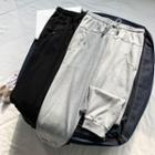 Zipper Hem Drawstring-waist Sweatpants