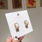 Rectangle Gemstone Earring Silver Needle - As Shown In Figure - One Size