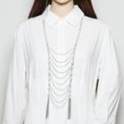 Faux Pearl Layered Fringed Necklace