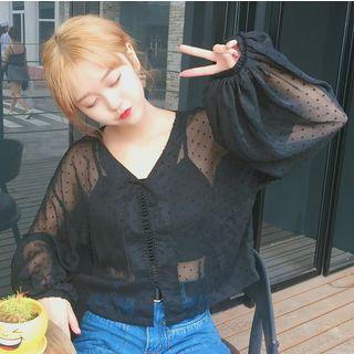 Dotted Chiffon Coat