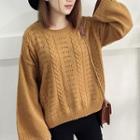 Crew-neck Pointelle Sweater