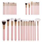 Set Of 8 / 12 / 15: Makeup Brush With Pink Wooden Handle