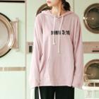 Printed Hooded Top Purple - One Size