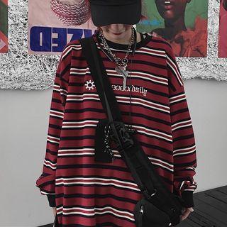 Couple Matching Striped Pullover As Shown In Figure - One Size
