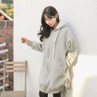 Zip-up Fleece-lined Long Hoodie