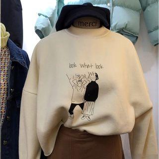 Printed Drop-shoulder Pullover