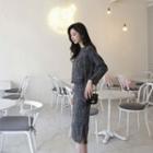 Set: Fringe-trim Tweed Top + Midi Skirt