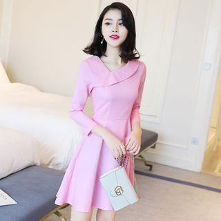 Asymmetric Neck A-line Dress