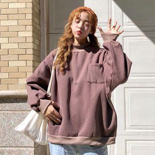 Mock-neck Pocket Sweatshirt