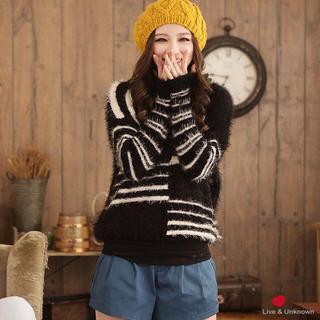Striped Furry Sweater