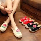 Flower Embroidered Mules