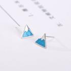 925 Sterling Silver Mt Fuji Earring X709 - 1 Pair - As Shown In Figure - One Size