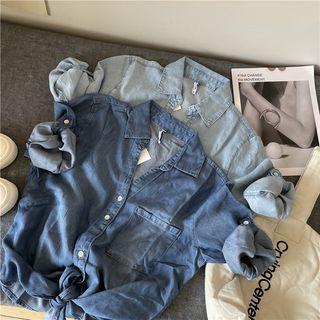 Denim V-neck Shirt