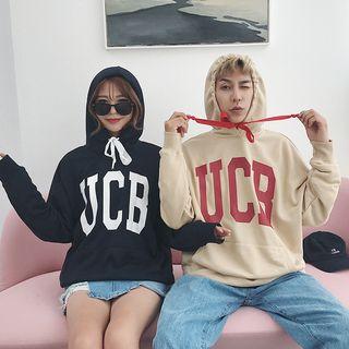 Couple Matching Lettering Hooded Sweatshirt