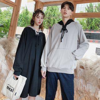 Couple-matching Paneled Hoodie / Dress