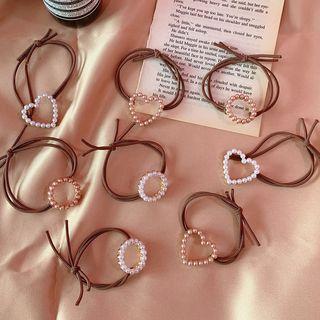 Faux Pearl Heart / Hoop Hair Tie