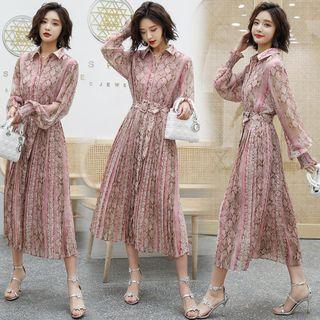 Printed Midi Collared Dress