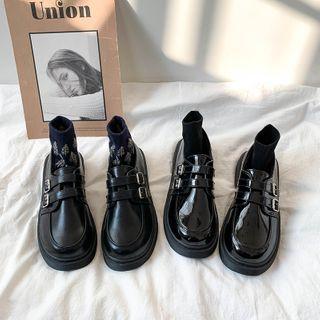 Dual Buckled Patent Loafers