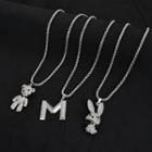 Couple Matching Rhinestone Pendent Chain Necklace
