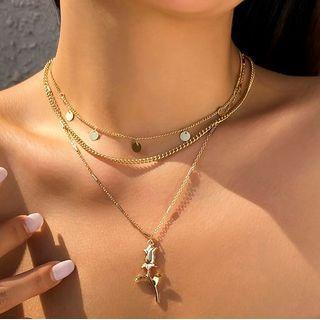 Set Of 3: Floral Necklace