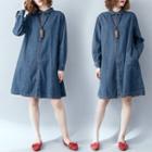 Denim Long-sleeve Shirt Blue - L