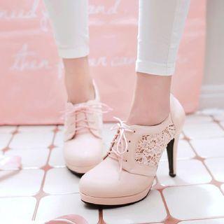 Stiletto Platform Lace-up Shoes