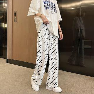 Pattern Straight Leg Pants