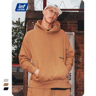 Unisex Button-side Brushed Hoodie