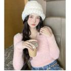 Cut-out Mohair Knit Top