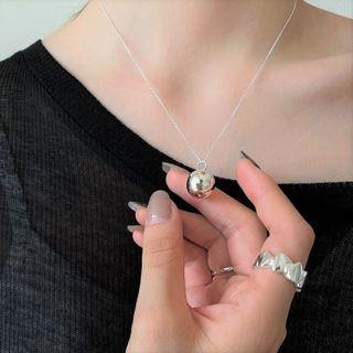 Polished Bead Sterling Silver Pendant Necklace Silver - One Size