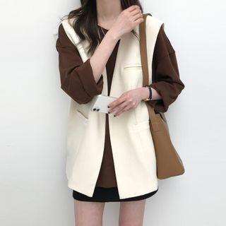 Crewneck Plain Oversize Sweatshirt / Plain Vest