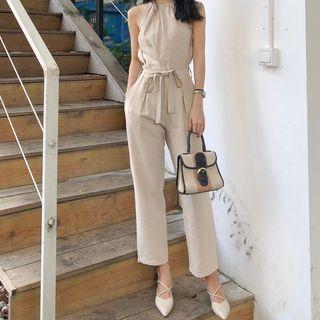 Set: Halter Top + Crop Wide Leg Pants