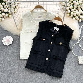 Single Breasted Tweed Vest