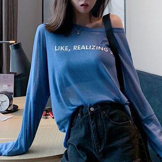 Printed Off-shoulder Light Top